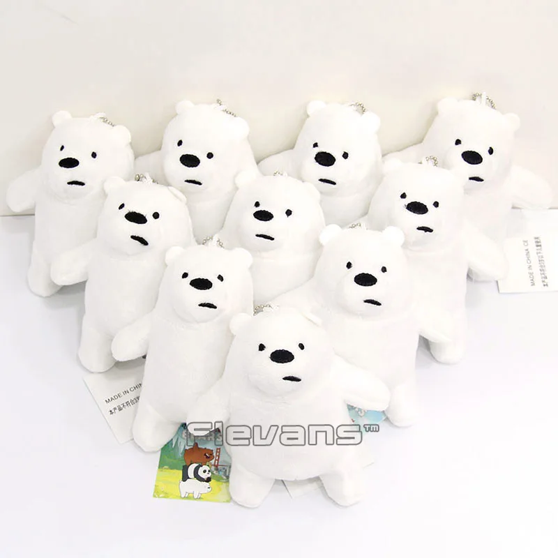 

We Bare Bears Ice Bear Grizzly Panda Mini Plush Pendant Toys Soft Stuffed Animal Dolls 10pcs/lot 13cm 3 Styles