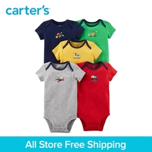 5pcs sweet vehicle prints Cotton Expandable shoulders bodysuits sets Carter’s baby boy Summer clothing sets 126H322