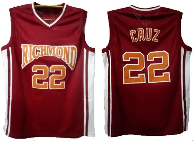 Image Double Stitched Jersey Timo Cruz 22 Richmond Oilers Home Basketball Jersey Color Red Movie Jersey Vintage Basketball Jersey