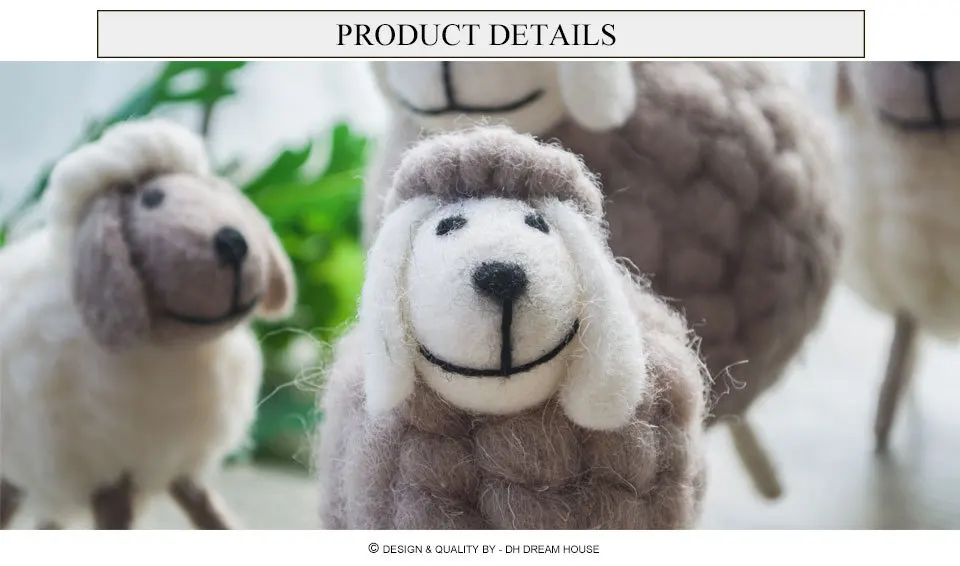 Genuine Northyle cute mini sheep wool miniature sheep craft figurine home decoration accessories christmas gift