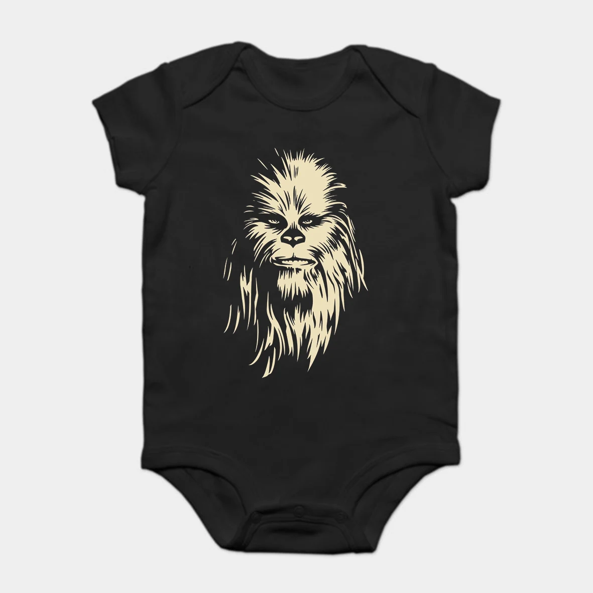 

Baby Onesie Baby Bodysuits kid t shirt Funny novelty Chewbacca Face Shadow Graphic