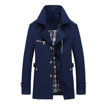 

2018 New Fashion Autumn Winter Jacket For Men Trench Coat Male Jacket Turn-Down Collar Plus Size 5XL Long Jacket Mens Overcoat