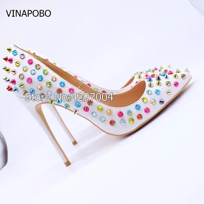 1Free-shipping-fashion-women-pumps-white-matt-multi-studded-spikes-pointed-toe-high-heels-sandals-shoes (2)