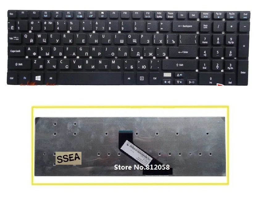 Новый ноутбук Русская клавиатура RU для Acer Aspire E5-521 E5-521G E1-511P E5-511 E5-571 E5-571G черная |