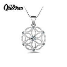 2016 High Quality Luxury White Crystal CZ Necklace Pendant Women Jewelry Silver Plate Party Jewelry P157