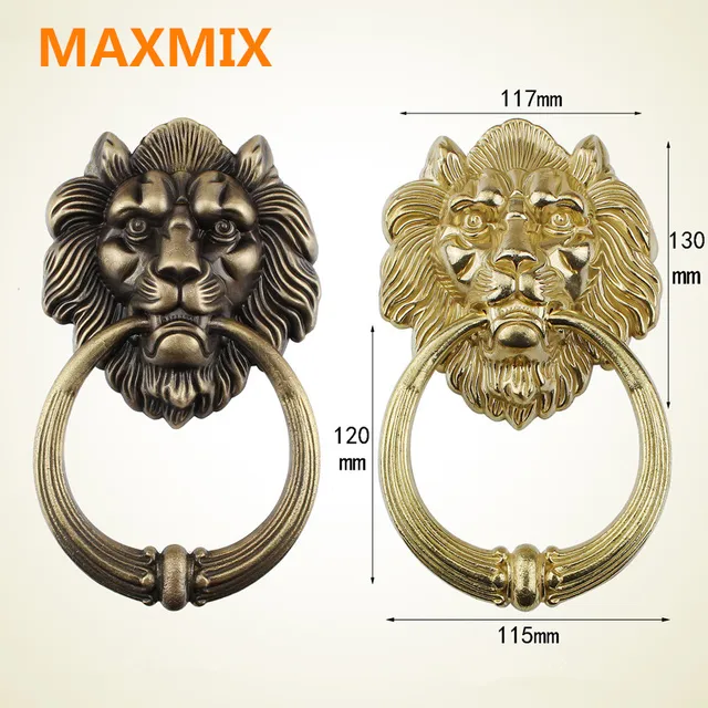 MAXMIX Bronze Lion Head Chinese Antique Door Knocker Beast Head MAXMIX Bronze lion head Chinese antique door knocker Beast head handle Pure copper process pull ring - MAXMIX Bronze Lion Head Chinese Antique Door Knocker Beast Head