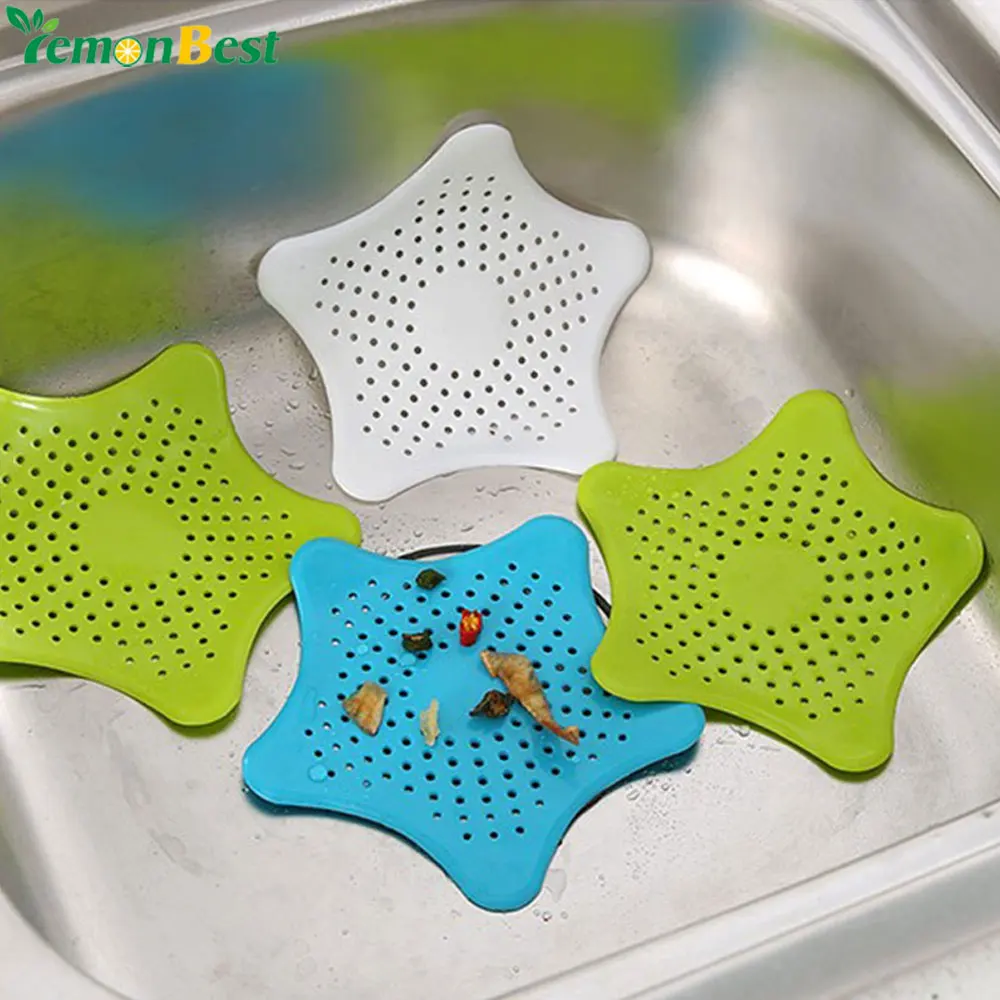 

Creative Kitchen Gadgets Silicone Star Shaped Sink Filter Bathtub Drain Hair Sewer Colanders Strainers Filter Bathroom Strainer