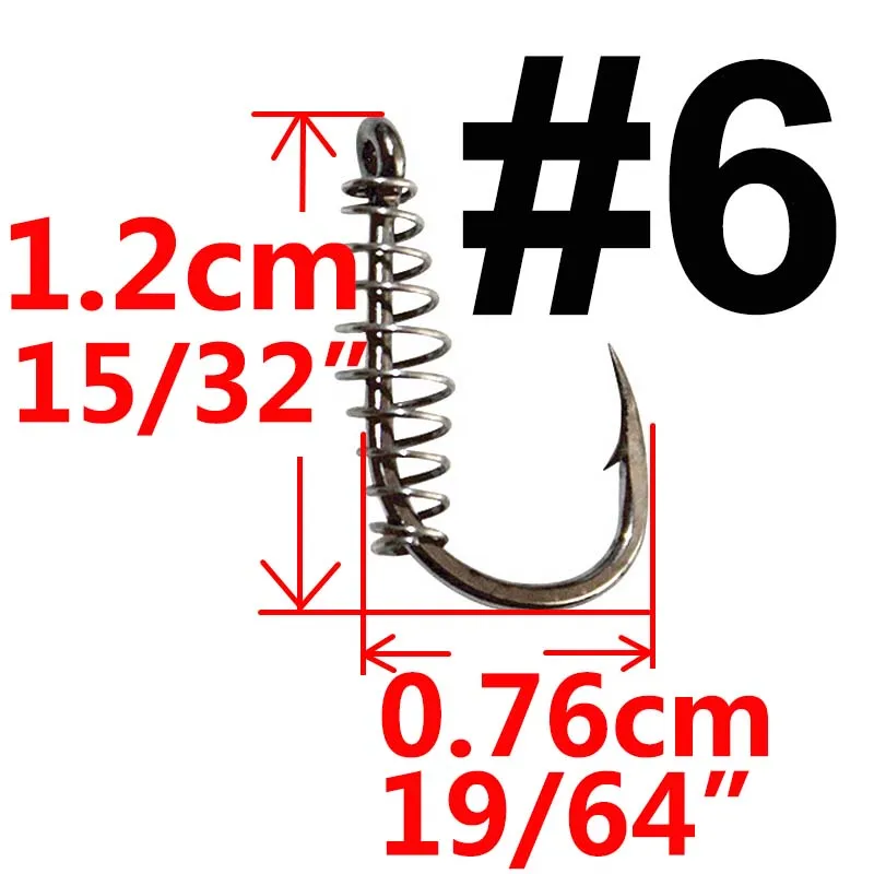 10 шт./партия, пружинный крючок, колючий круг, крючок для ловли карпа, размер от 3 до 17, без лески, джиг, рыболовные аксессуары для рыбалки, крючок - Цвет: size 6