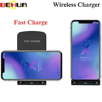 

QI Wireless Charger Quick Fast Charge 2.0 Fast Charging for iPhone 8 Plus 10 X Samsung Galaxy S7 S8 S9 Plus 2-Coils Stand 5V/2A