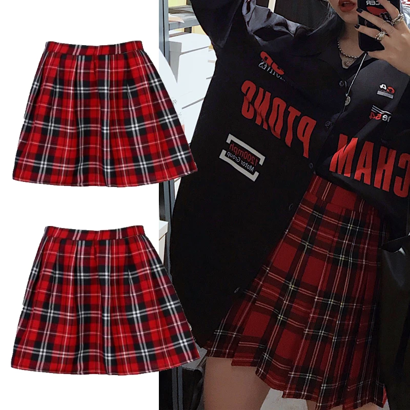 High Quality School Uniform Skirt Fashion Plaid Short Skirt Pleated Cotton Skirt Women Casual Japanese Preppy Mini Skirt High Quality School Uniform Skirt Fashion Plaid Short Skirt Pleated Cotton Skirt Women Casual Japanese Preppy Mini Skirt