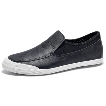 

2018Brand Men Casual Leather Mesh Sneakers Loafers Men Designer Breathable Black Driving Shoes Mens Trainers Walking Boat Shoes