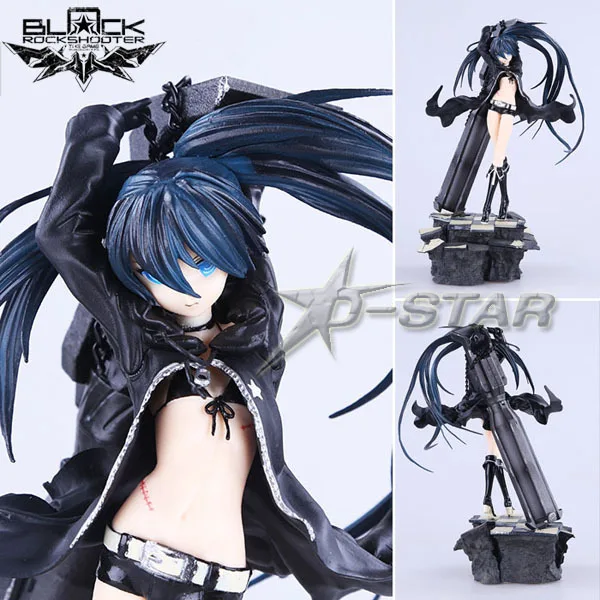 

Free Shipping Cool 10" Black Rock Shooter Blade Version Miku Boxed Big Size PVC Action Figure Collection Model Toy Gift