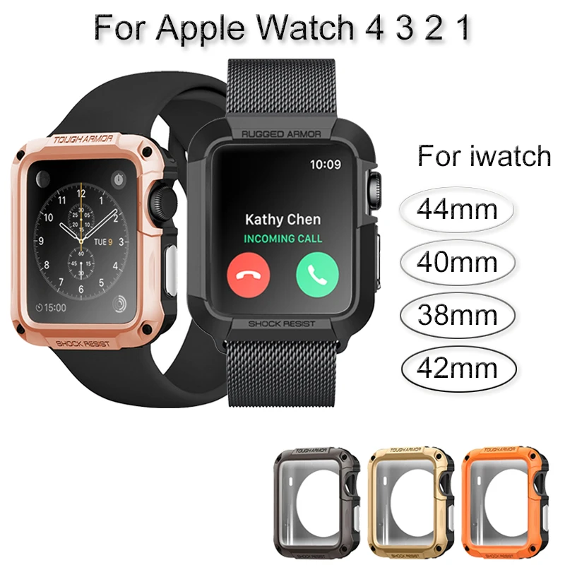 

PC Watch Case For Apple Watch 4 3 2 1 Tough Shell For iwatch 44mm 40mm 38mm 42mm Bumper Frame Protective Cover Accessories