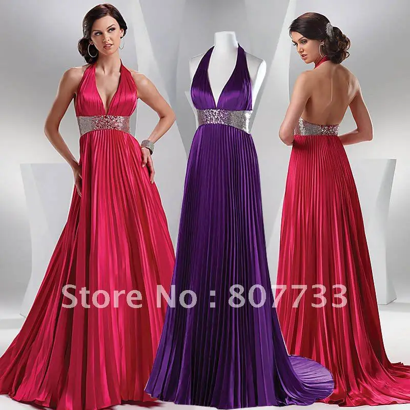 Free Shipping Cost E0165 Real Sample Pleated Elastic Satin Beaded E0165 Real Sample Pleated Elastic Satin Beaded Waist Halter Red Purple Evening Dress In Dresses From Weddings Events On Aliexpress Alibaba