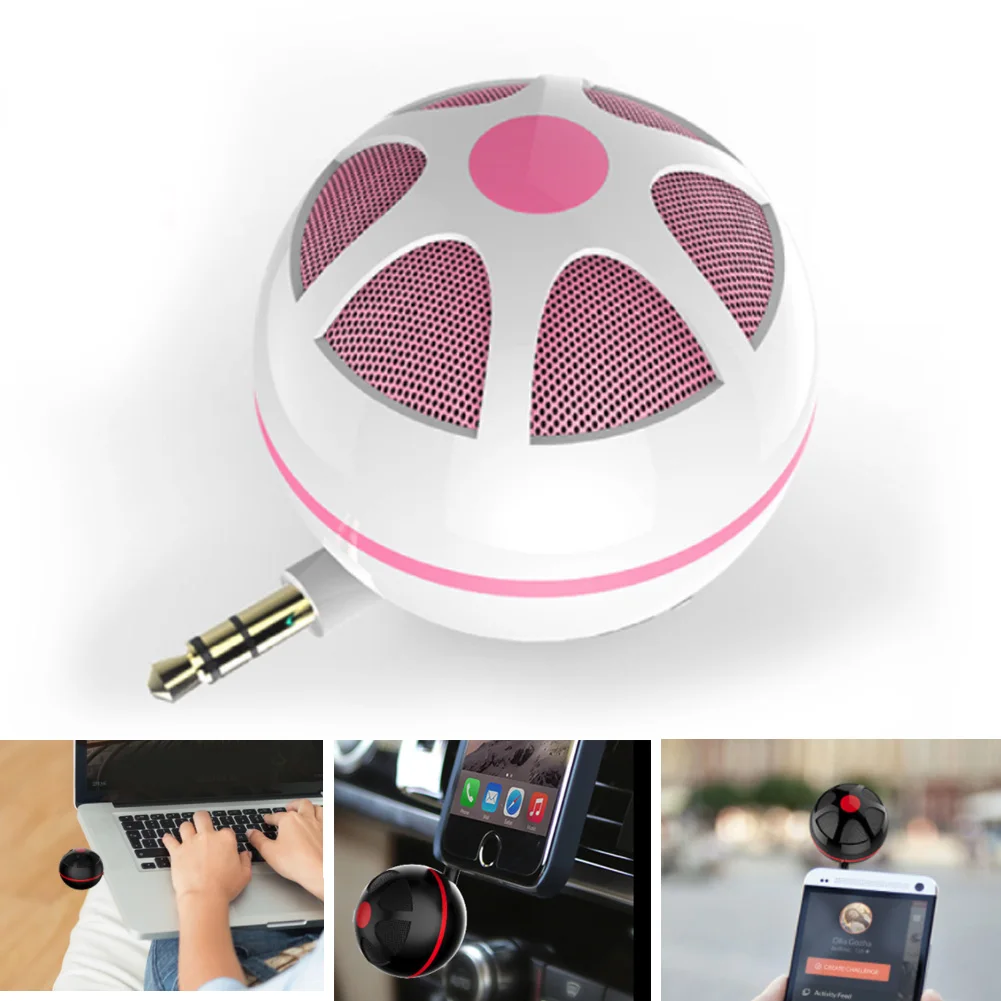 

Wireless Speakers Round Shape Leadsound Portable Mini Speaker With 3.5mm Aux Audio Jack Plug For IPhone IPad Tablet Cell Phones