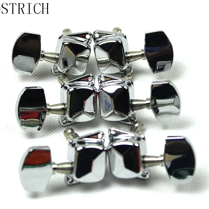 1 set Semi Closed Type Guitar Tuning Peg Tuner Sliver Tone(3L3R)(6R