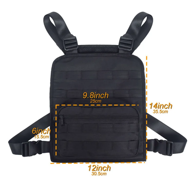 Tactical Multipurpose Universal MOLLE Chest Harness Chest Rig Front Pack Pouch Holster Vest Rig for Hunting Outdoor Equipment