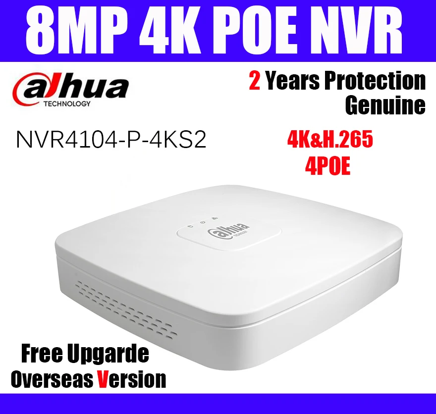 8MP POE NVR h.265 NVR 4ch 8ch NVR4104-p-4ks2 NVR4108-8p-4ks2 ONVIF 4 8 poe порт nvr h265 сетевой видеорегистратор