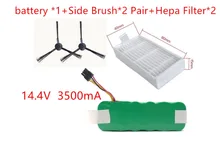 NI-MH 14.4V 3500mAh panda X500 Battery*1+Side Brush*2 Pair+Hepa Filter*2 for Vacuum cleaner Dibea X500 X580