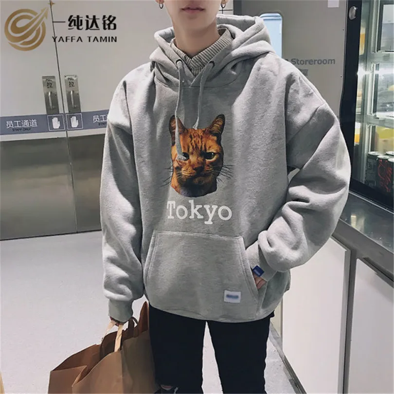 

Fashion Animal Hoodies Men Hood Loose High Street Hoodies with velvet Sweatshirts Pullover Streetwear Casual hooded Hoodies