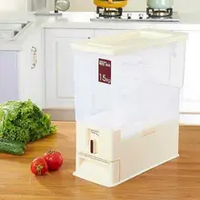 Японский 15 кг запечатанный белый пластик в сборе мундштук замера риса настольная коробка для хранения бочки для муки для рисовые зерна держатель