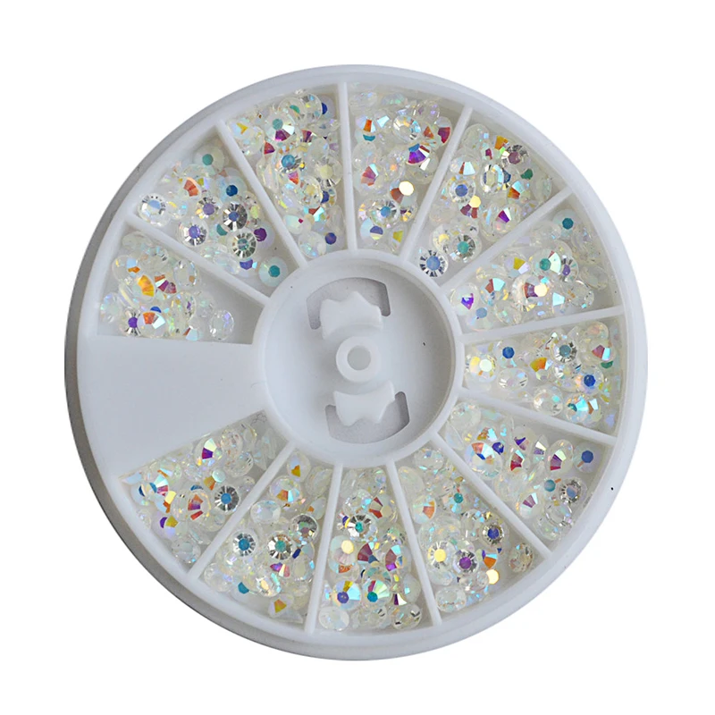 STZ 1xGlitters White AB 3d Стразы для дизайна ногтей блестящий маникюрный декор прозрачные