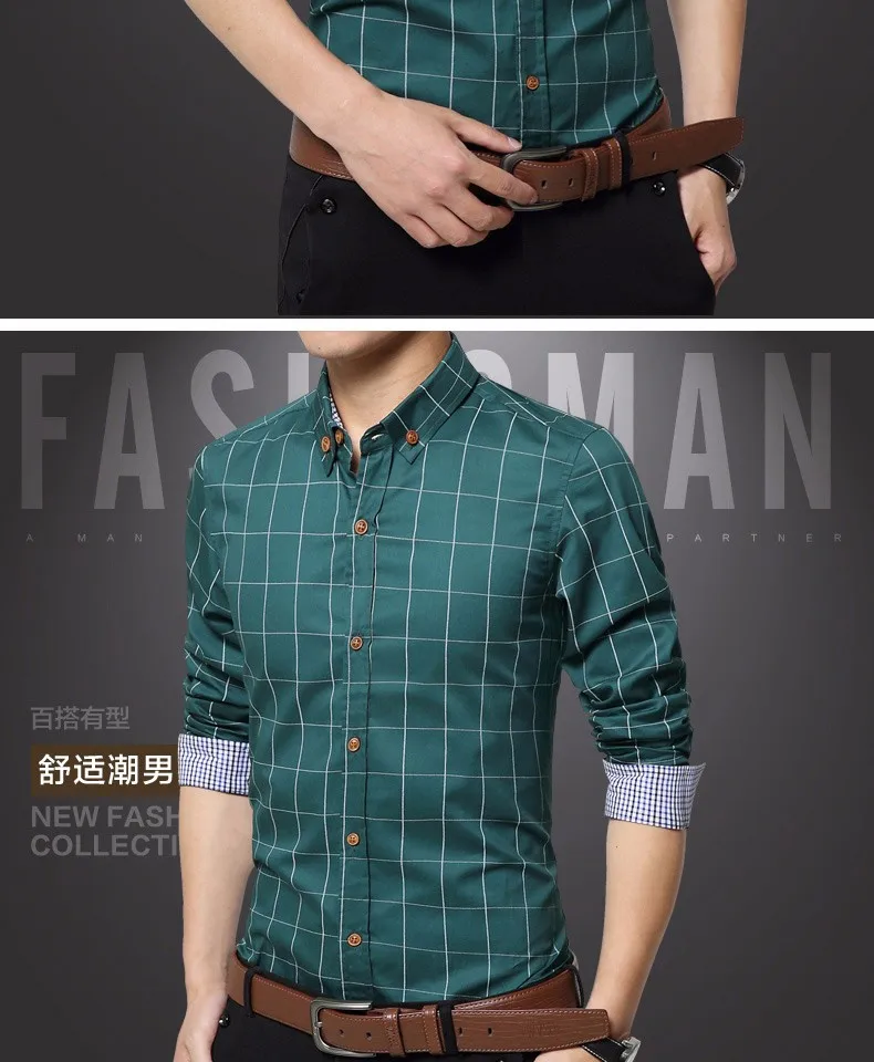 Nova Marca de Moda Mens Camisa Algodão