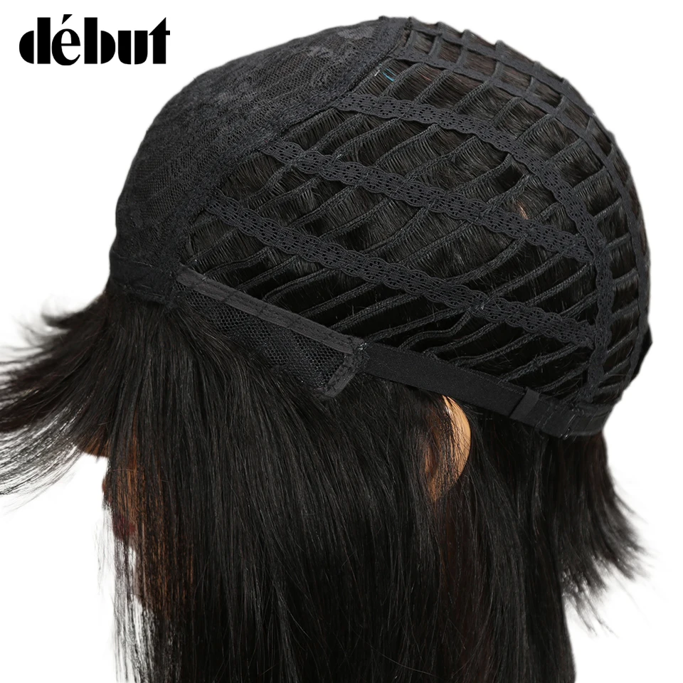 Debut Wigs For Black Women Straight Human Hair Wigs Brazilian Remy Short Bob Ombre Hair Wigs With Bangs Free Shipping