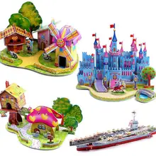 1 шт. 3D DIY головоломки детские игрушки малыш раннего обучения ЗАМОК строительство шаблон подарок для Пазлы для детей