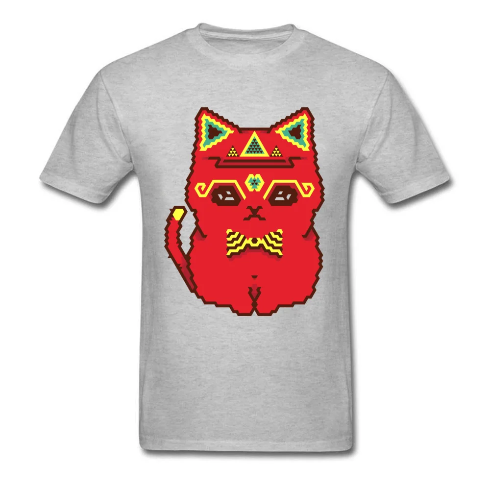 Round Neck Hipster Cat Dexter 100% Cotton Boy Tshirts Family Short Sleeve Tops Shirts High Quality Classic T Shirts Hipster Cat Dexter grey