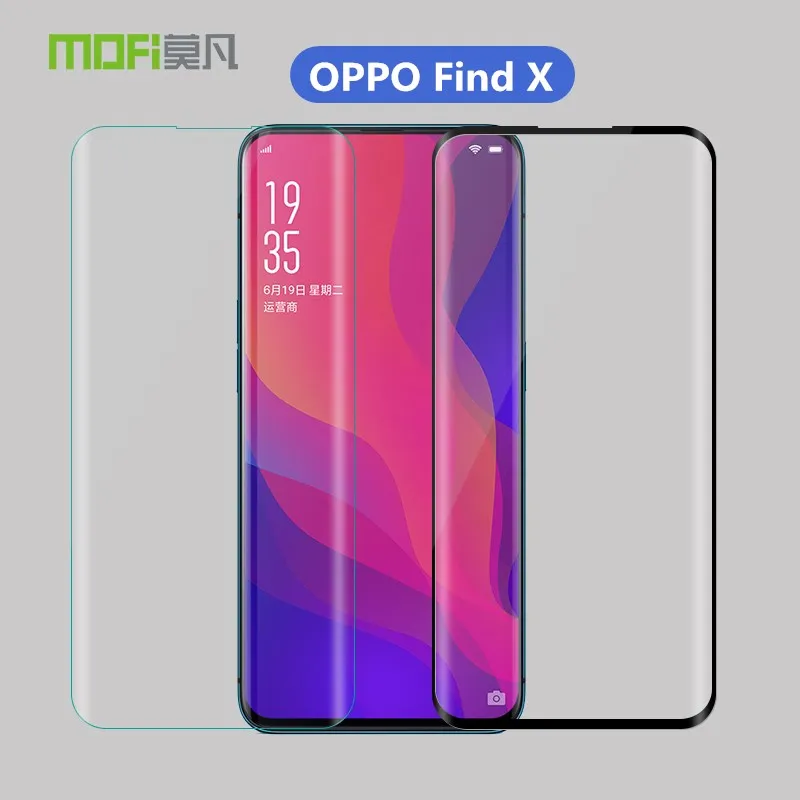 3D закаленное стекло для OPPO Find X MOFI полное покрытие 9H защитная пленка Взрывозащищенный протектор экрана для OPPO FindX 6,42"