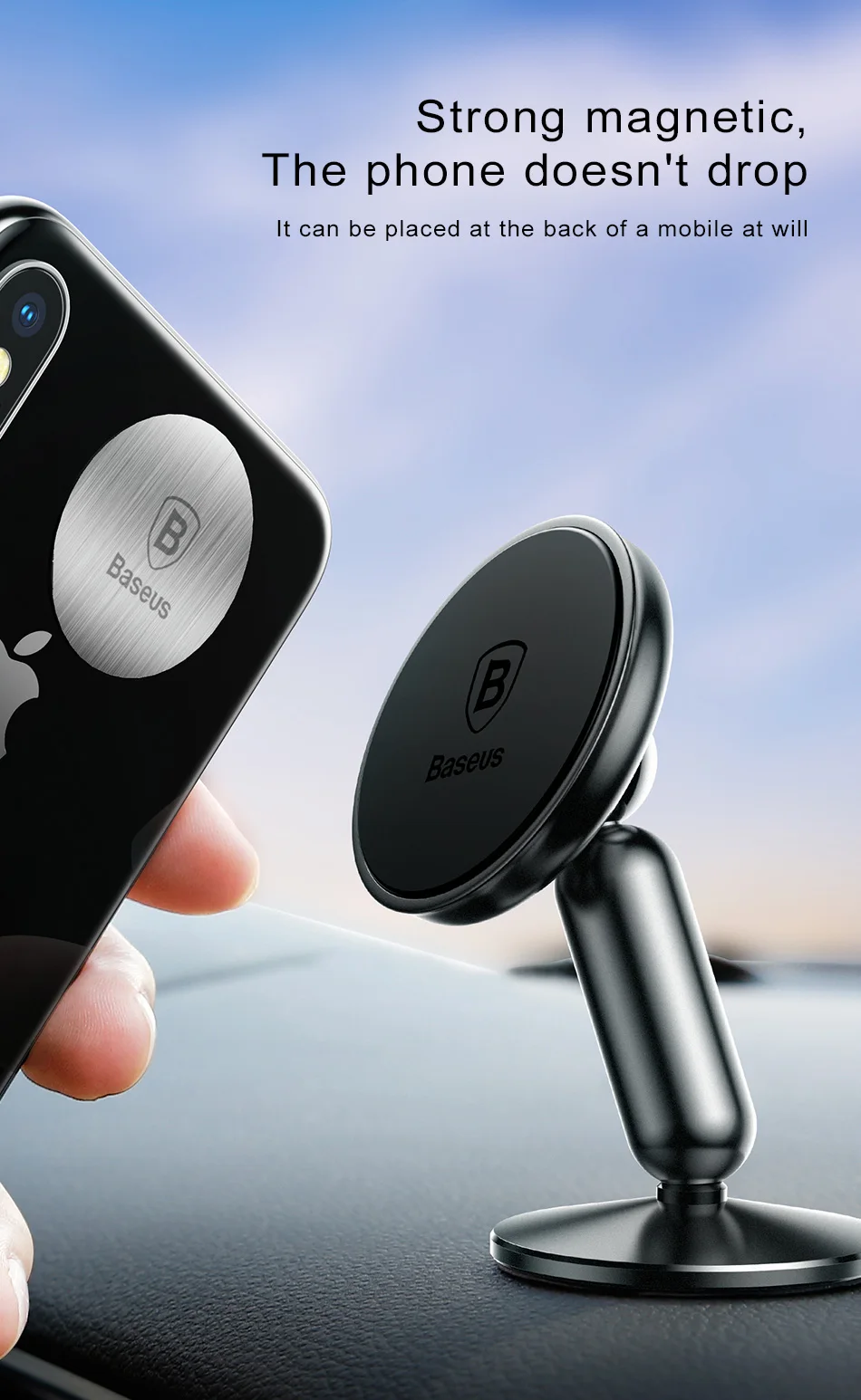 Универсальный автомобильный держатель Baseus для мобильного телефона, автомобильный держатель для телефона, автомобильный магнитный держатель для телефона на 360 градусов