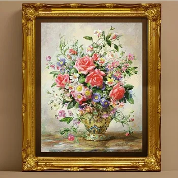 

Embroidery Package Cross Stitch Kits Unopen New Luxurious Charming Rose Flower Free shipping