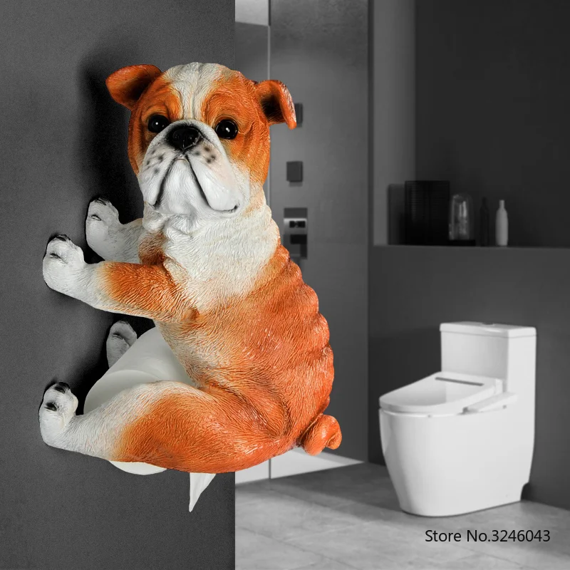 European household bathroom roll holder resin dog tray carton paper