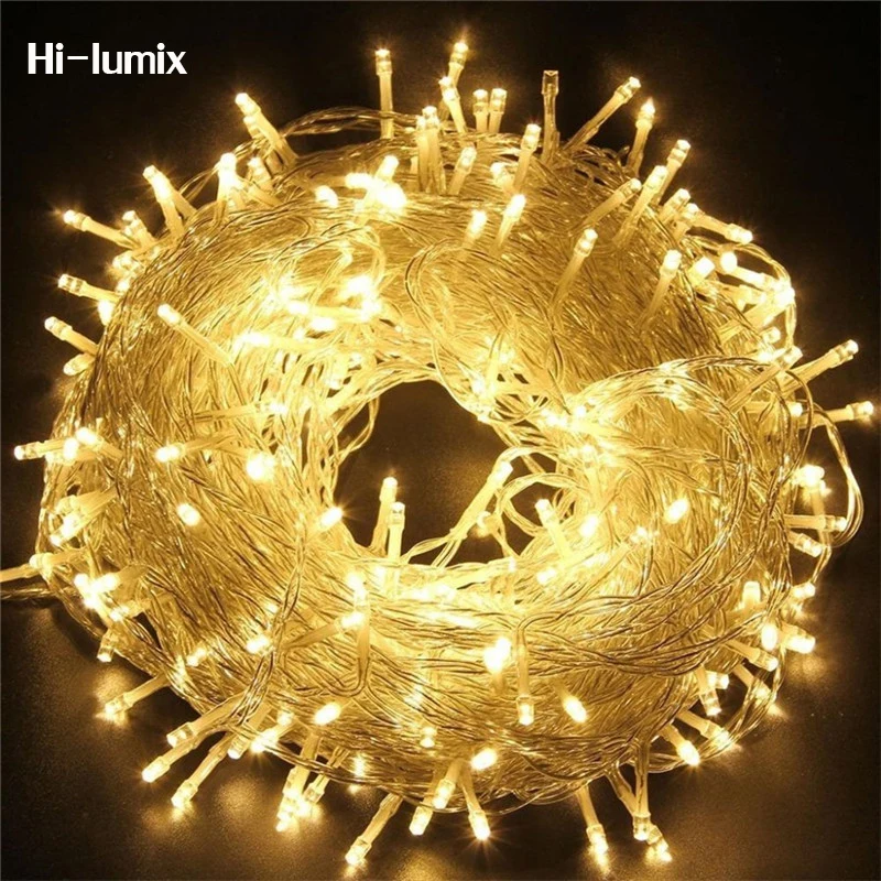 Hi-lumix 110V 220V Christmas led string light 20M 30M 50M fairy lighting waterproof outdoor decoration 8 modes Party Wedding Bar Hi-lumix 110V 220V Christmas led string light 20M 30M 50M fairy lighting waterproof outdoor decoration 8 modes Party Wedding Bar