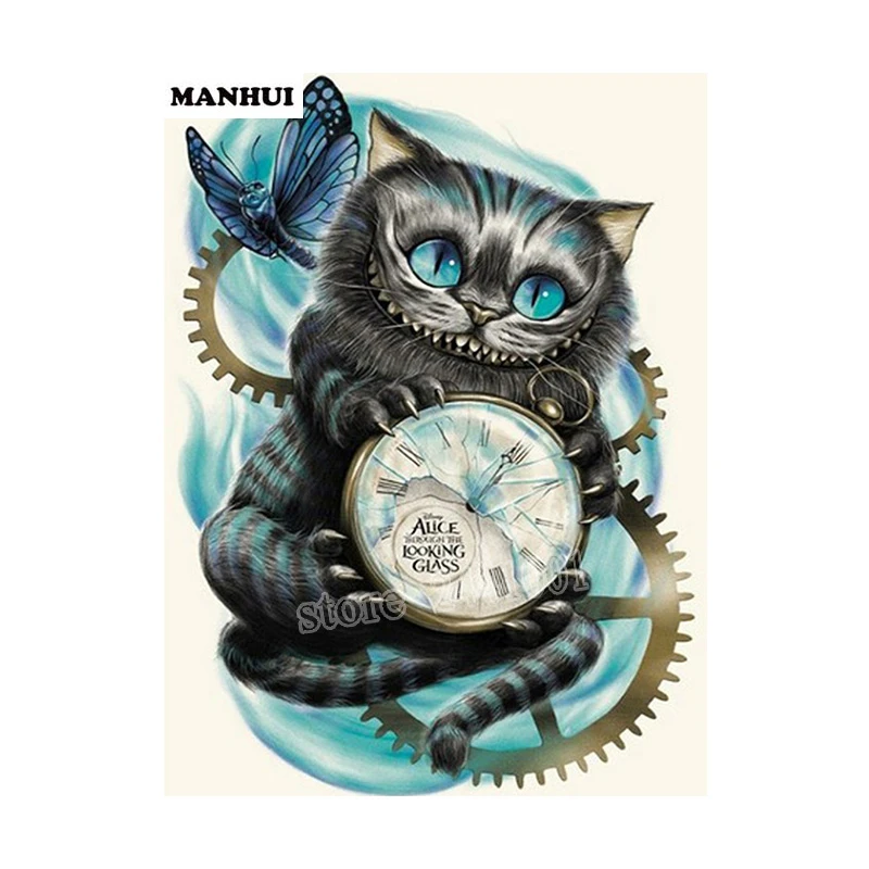 Dieudonne Diamant Carre Diamant Demon Chat Carte Diamant Broderie Motif Stickers Muraux Mode Fond Bas186 Aliexpress
