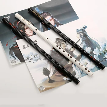 

Chinese Traditional Bamboo Flute E F G Vertical Flute Clarinet Musical Instrument White Black Color Flute with Unique Tassels