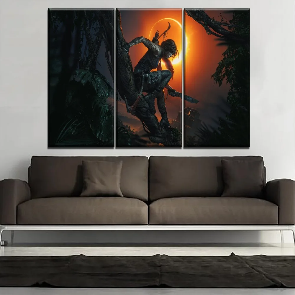 

Games Pictures Wall Art Decorative Modern On Canvas Printing Type 3 Pieces Shadow of the Tomb Raider Painting Home Decorative