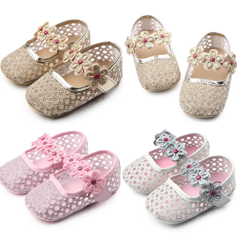 Emmaaby/Летняя обувь для новорожденных и маленьких девочек; нескользящая обувь с мягкой подошвой для малышей, начинающих ходить, с Т-образным ремешком и милыми цветами