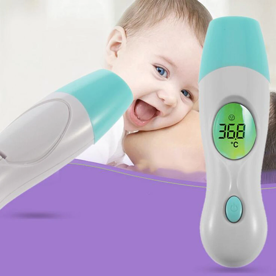 

4 in 1 Multifunctinal Baby Digital Thermometer LCD Temperature IR Infrared Measurement Ear Forehead Thermometers For Kids Baby