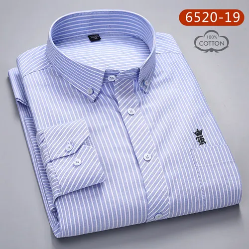 Dudalinas Весна Sergio K хлопковая оксфордская рубашка с длинным рукавом мужская блузка Social повседневные рубашки классические мужские платья - Цвет: SK-PM6520-19Blue-T