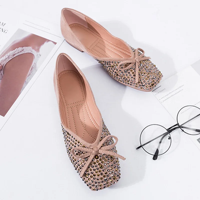 

Rhinestone Luxury Women Flats Shoes 2019 Elegant Soft Women Shoes Comfortable Ladies Shoes YX935
