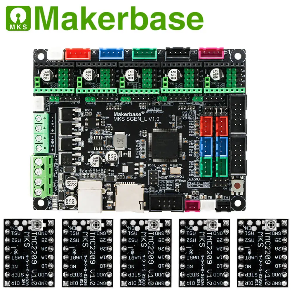 Makerbase 32-битный МКС SGen_L smoothetheware и марлина 2,0 плата управления утверждения TMC2208 и TMC2209 uart режим TMC2130 spi режим - Цвет: With 5 x TMC2209