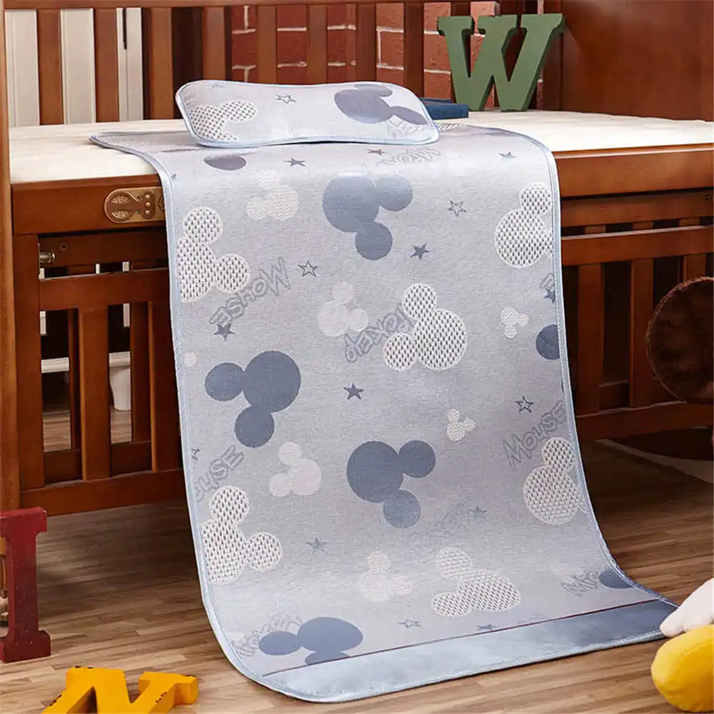 

Disney Mickey Frozen Summer Sleeping Bed Mat Bed Sheet Kids Adults Bed Mattress Protector Cover Summer Ice Silk Sleep Mat Set