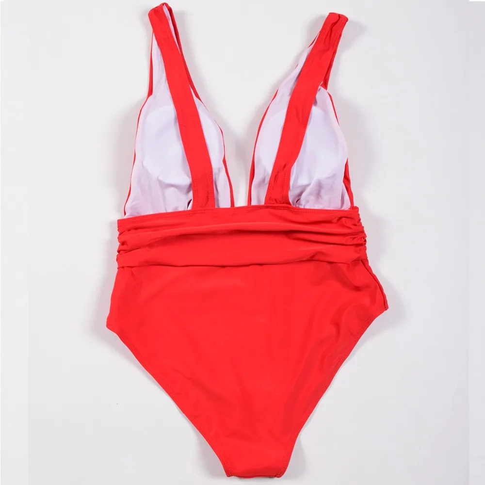 2019 Whole Swimsuit Solid Sexy One Piece Swimsuit Deep V Female Backless Bodysuit Monokini Swimwear Women Bathing Suit  (18)