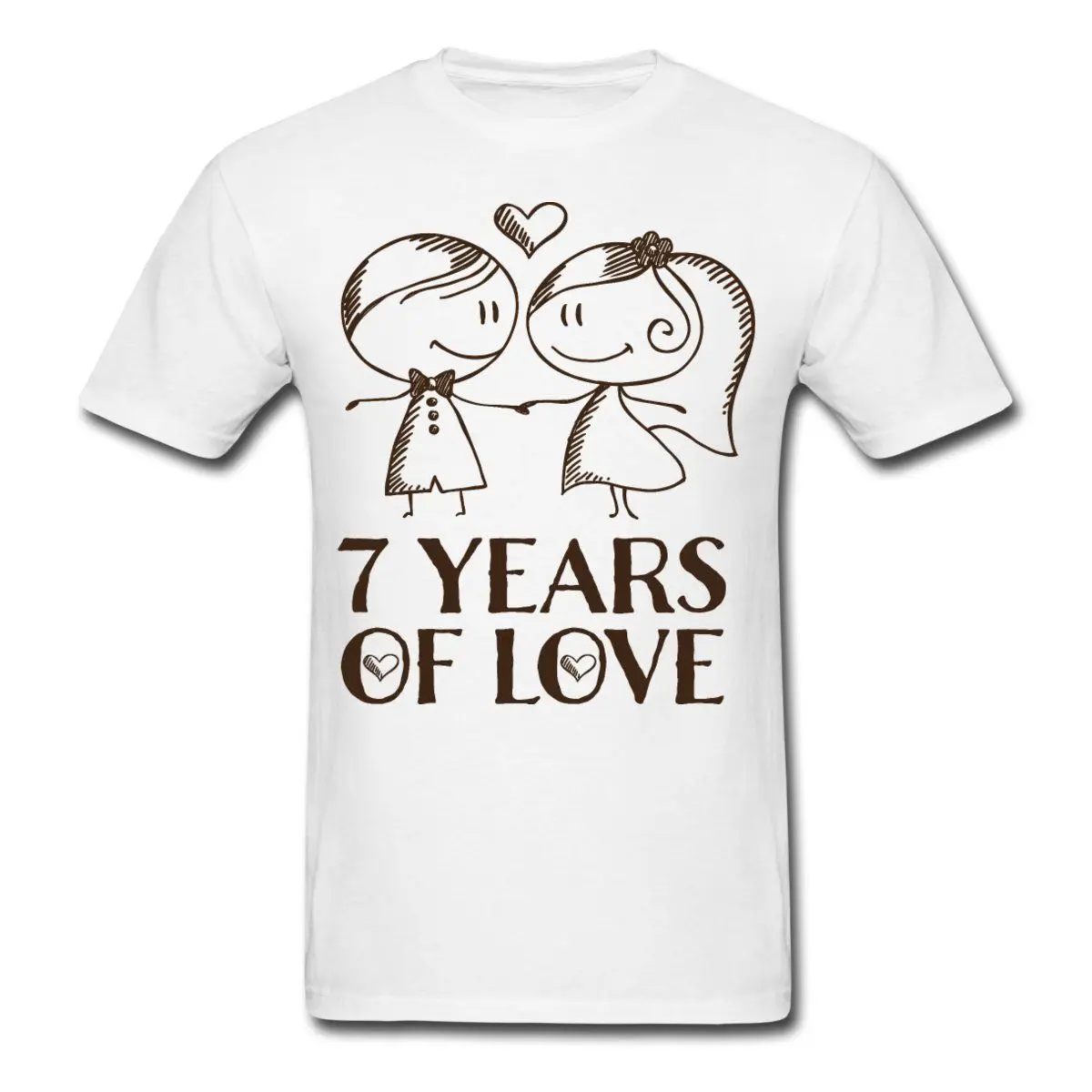 Danac gildan 2017 séptimo aniversario de boda amor de pareja de los hombres camiseta 100% algodón de los hombres camiseta de mujeres camisetas de encargo|t shirt|men t-shirtt shirt custom - AliExpress