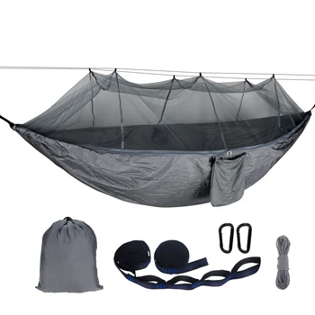 

Double Person Travel Outdoor Camping mosquito net Sleep Hammock for Backpacking with hammock straps
