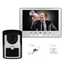 Freeship 7 “TFT LCD de Video de La Puerta Teléfono Video Intercom Timbre de La Visión Nocturna de Vigilancia Cámara Impermeable Al Aire Libre + cerradura Eléctrica