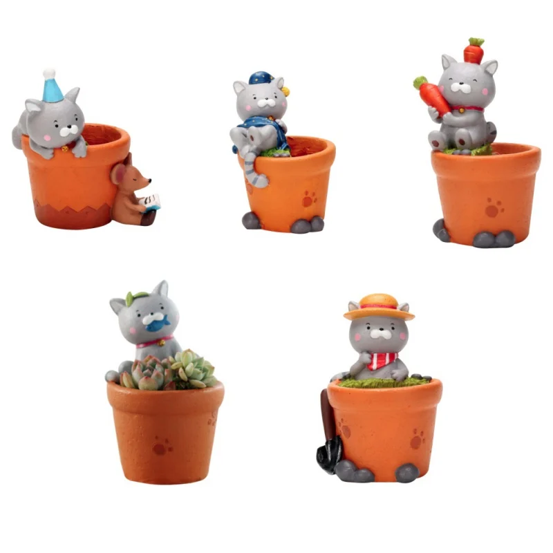 

Home Garden Office Desktop Decoration, Cute Cartoon Cat Designed Pot for Flower Succulent Plants (Not Included)