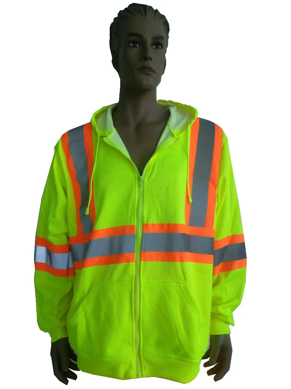 

High Vis Fleece Visibility Safety Jacket Hi Viz Work Coat Jumper Yellow